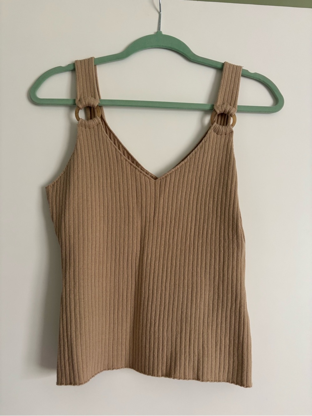 Ann Taylor Tan Knit Coastal Tank